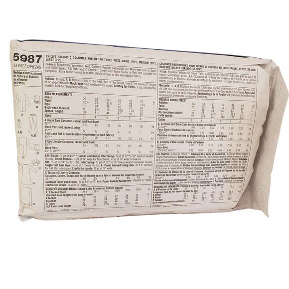 Simplicity Childrens Costumes Patriotic Statue of Liberty Kids Halloween CUT - Picture 2 of 5